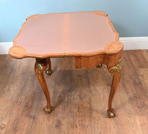 QUEEN ANNE GAMES TABLE CONSOLE WALNUT EPSTEIN AND CO - ADDITIONAL PHOTO 2