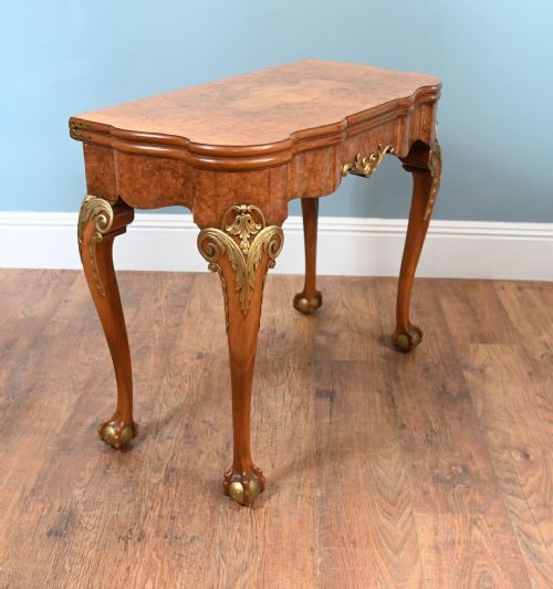 QUEEN ANNE GAMES TABLE CONSOLE WALNUT EPSTEIN AND CO - ADDITIONAL PHOTO 7