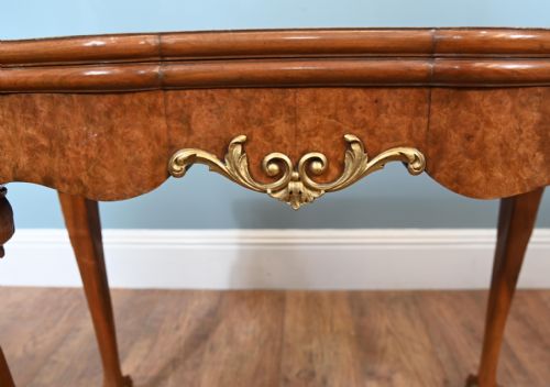 QUEEN ANNE GAMES TABLE CONSOLE WALNUT EPSTEIN AND CO - ADDITIONAL PHOTO 8
