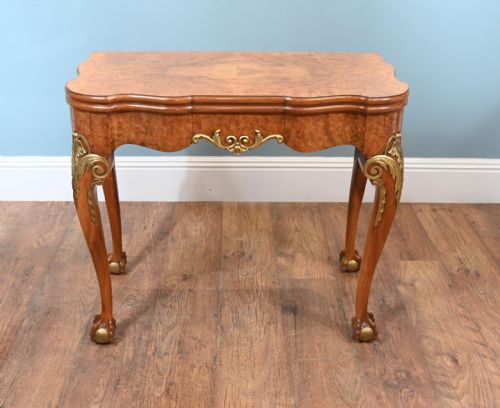QUEEN ANNE GAMES TABLE CONSOLE WALNUT EPSTEIN AND CO