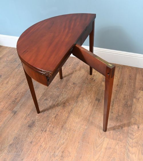 GEORGE IV GAMES TABLE MAHOGANY HALF ROUND 1830 CONSOLE - ADDITIONAL PHOTO 2