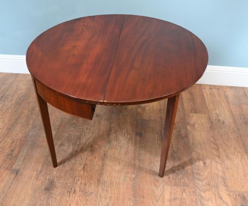 GEORGE IV GAMES TABLE MAHOGANY HALF ROUND 1830 CONSOLE - ADDITIONAL PHOTO 3