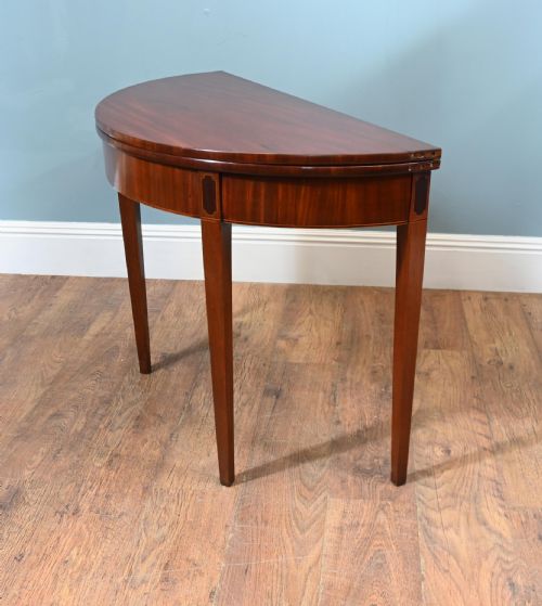 GEORGE IV GAMES TABLE MAHOGANY HALF ROUND 1830 CONSOLE - ADDITIONAL PHOTO 4