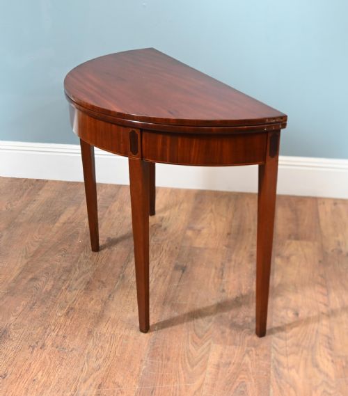 GEORGE IV GAMES TABLE MAHOGANY HALF ROUND 1830 CONSOLE - ADDITIONAL PHOTO 5