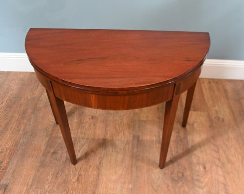 GEORGE IV GAMES TABLE MAHOGANY HALF ROUND 1830 CONSOLE - ADDITIONAL PHOTO 7