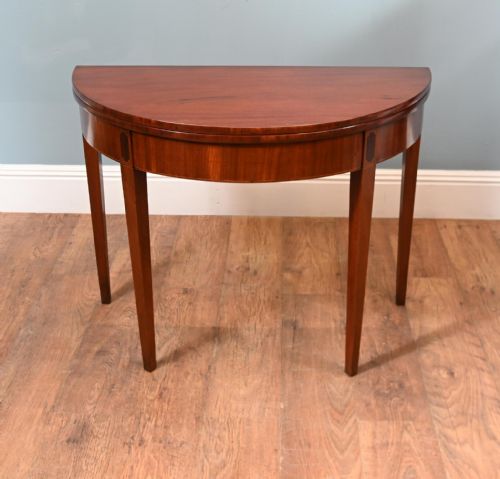 GEORGE IV GAMES TABLE MAHOGANY HALF ROUND 1830 CONSOLE