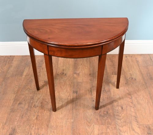 REGENCY CONSOLE TABLE MAHOGANY HALF ROUND GAMES 1810 - ADDITIONAL PHOTO 5