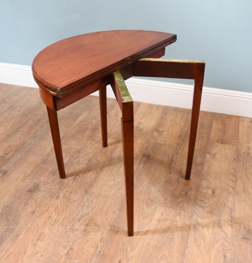 REGENCY CONSOLE TABLE MAHOGANY HALF ROUND GAMES 1810 - ADDITIONAL PHOTO 6