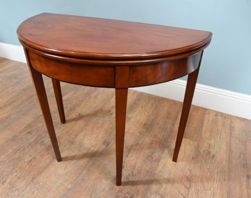 REGENCY CONSOLE TABLE MAHOGANY HALF ROUND GAMES 1810 - ADDITIONAL PHOTO 9