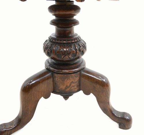 VICTORIAN PIANO STOOL CARVED WALNUT ADJUSTABLE HEIGHT 1860 - ADDITIONAL PHOTO 6