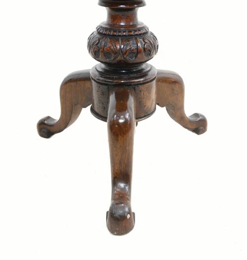 VICTORIAN PIANO STOOL CARVED WALNUT ADJUSTABLE HEIGHT 1860 - ADDITIONAL PHOTO 8