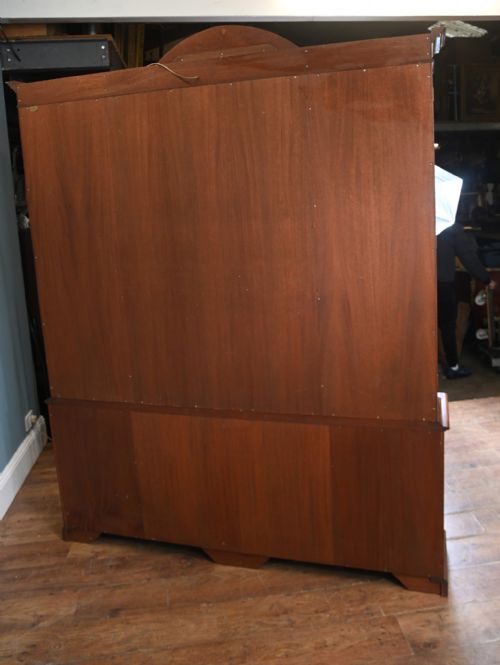 SHERATON BREAKFRONT BOOKCASE WALNUT INLAY CABINET - ADDITIONAL PHOTO 6
