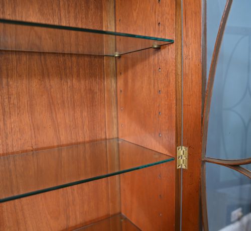 GEORGIAN REVIVAL LIBRARY BOOKCASE WALNUT CABINET - ADDITIONAL PHOTO 5