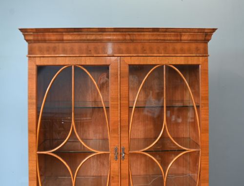 GEORGIAN REVIVAL LIBRARY BOOKCASE WALNUT CABINET - ADDITIONAL PHOTO 7