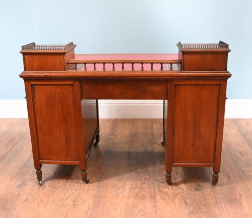 EDWARDIAN PEDESTAL DESK WRITING TABLE MAHOGANY 1910 - ADDITIONAL PHOTO 3