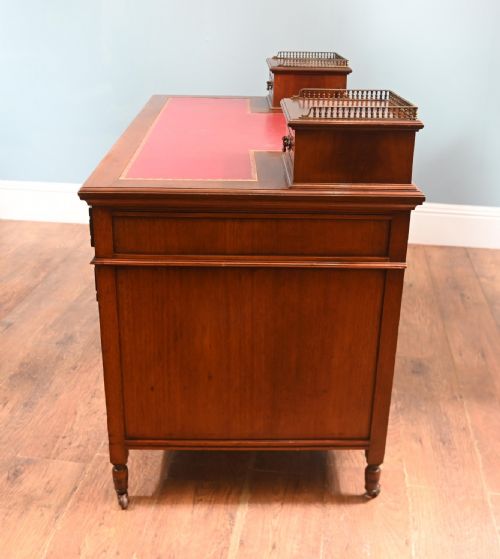 EDWARDIAN PEDESTAL DESK WRITING TABLE MAHOGANY 1910 - ADDITIONAL PHOTO 5