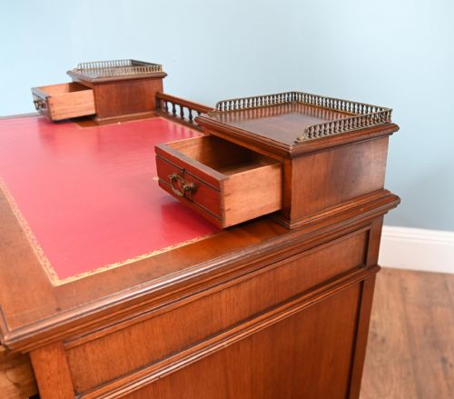 EDWARDIAN PEDESTAL DESK WRITING TABLE MAHOGANY 1910 - ADDITIONAL PHOTO 6
