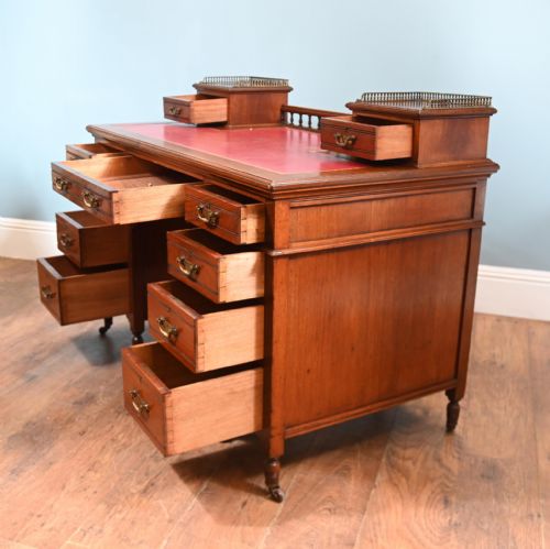 EDWARDIAN PEDESTAL DESK WRITING TABLE MAHOGANY 1910 - ADDITIONAL PHOTO 8