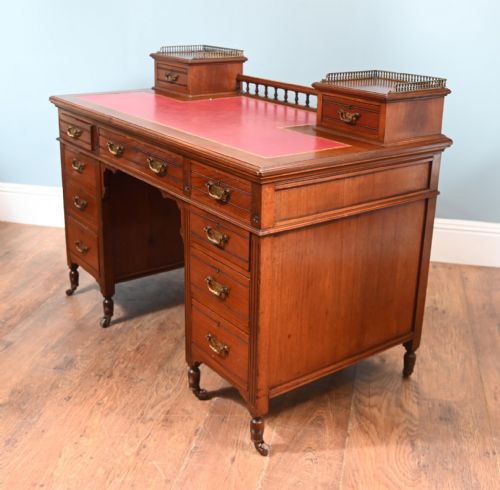 EDWARDIAN PEDESTAL DESK WRITING TABLE MAHOGANY 1910 - ADDITIONAL PHOTO 10