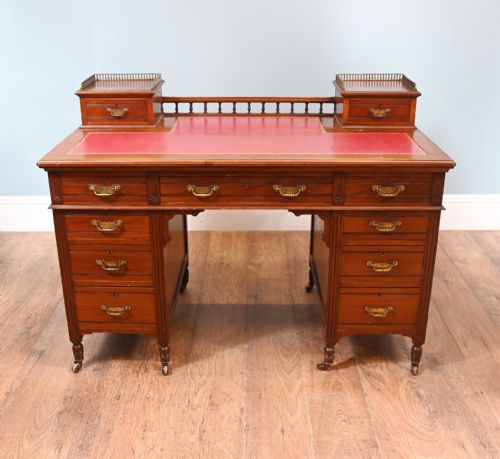 EDWARDIAN PEDESTAL DESK WRITING TABLE MAHOGANY 1910