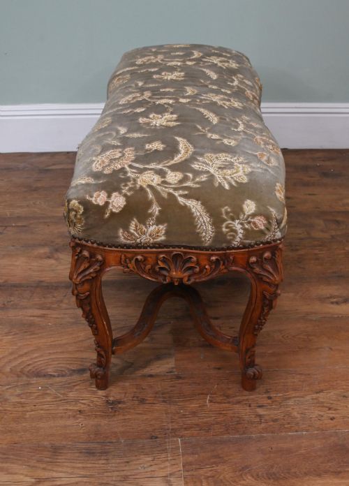 FRENCH NORMANDY WINDOW SEAT CARVED OAK STOOL 1890 - ADDITIONAL PHOTO 1
