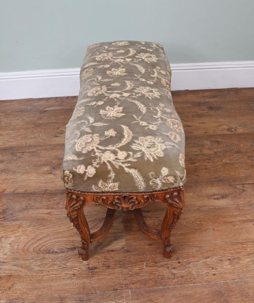 FRENCH NORMANDY WINDOW SEAT CARVED OAK STOOL 1890 - ADDITIONAL PHOTO 4