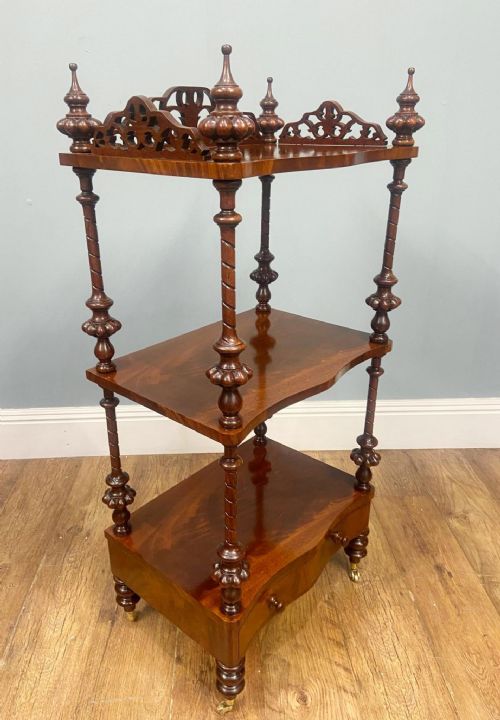 VICTORIAN WALNUT WHATNOT BOOKCASE SHELF UNIT 1880 ETAGERE - ADDITIONAL PHOTO 6