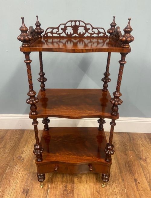 VICTORIAN WALNUT WHATNOT BOOKCASE SHELF UNIT 1880 ETAGERE - ADDITIONAL PHOTO 7