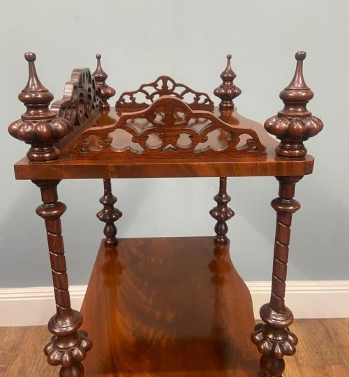 VICTORIAN WALNUT WHATNOT BOOKCASE SHELF UNIT 1880 ETAGERE - ADDITIONAL PHOTO 10