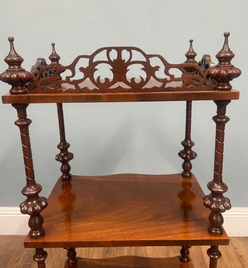 VICTORIAN WALNUT WHATNOT BOOKCASE SHELF UNIT 1880 ETAGERE - ADDITIONAL PHOTO 11