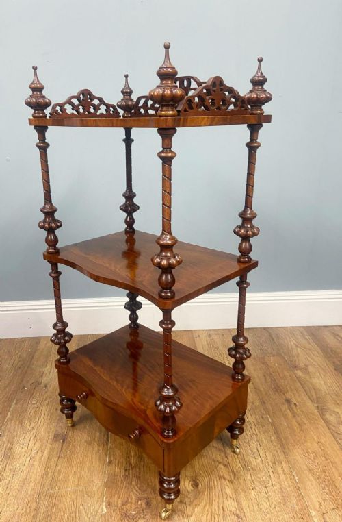 VICTORIAN WALNUT WHATNOT BOOKCASE SHELF UNIT 1880 ETAGERE - ADDITIONAL PHOTO 12