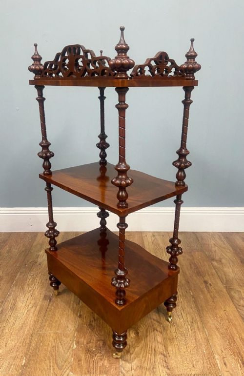 VICTORIAN WALNUT WHATNOT BOOKCASE SHELF UNIT 1880 ETAGERE - ADDITIONAL PHOTO 13