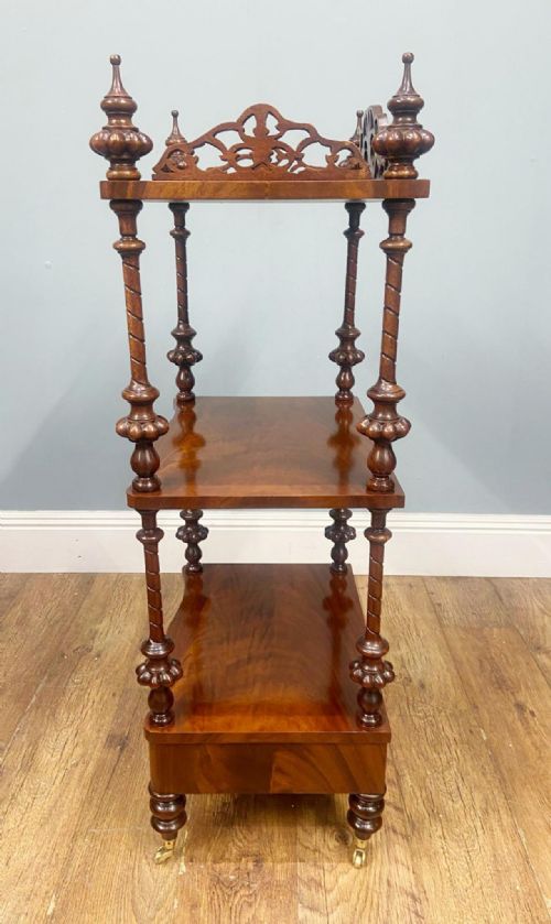 VICTORIAN WALNUT WHATNOT BOOKCASE SHELF UNIT 1880 ETAGERE - ADDITIONAL PHOTO 14