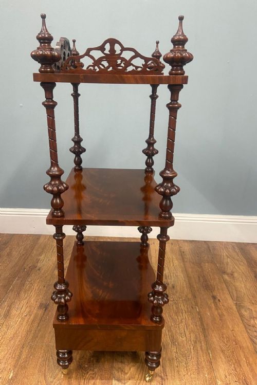 VICTORIAN WALNUT WHATNOT BOOKCASE SHELF UNIT 1880 ETAGERE - ADDITIONAL PHOTO 15