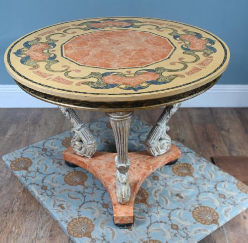 ITALIAN NEO CLASSICAL CENTRE TABLE SCAGLIOLA TOP - ADDITIONAL PHOTO 1