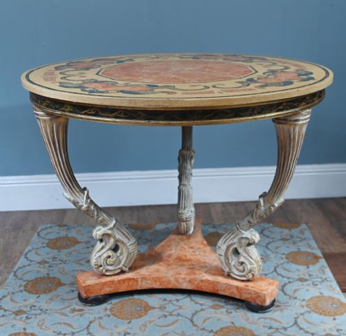 ITALIAN NEO CLASSICAL CENTRE TABLE SCAGLIOLA TOP - ADDITIONAL PHOTO 4
