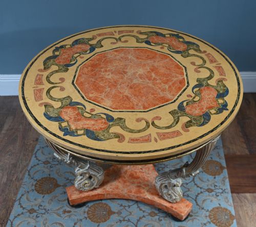 ITALIAN NEO CLASSICAL CENTRE TABLE SCAGLIOLA TOP - ADDITIONAL PHOTO 5