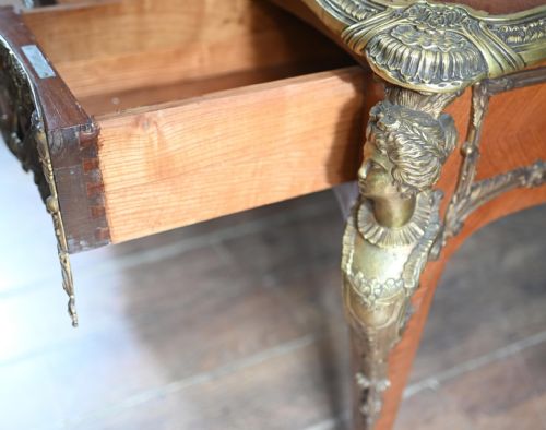 LOUIS XV BUREAU PLAT DESK FRENCH 1890 - ADDITIONAL PHOTO 7