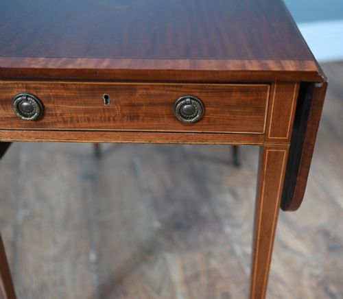 REGENCY PEMBROKE TABLE MAHOGANY SIDE DROP LEAF - ADDITIONAL PHOTO 2