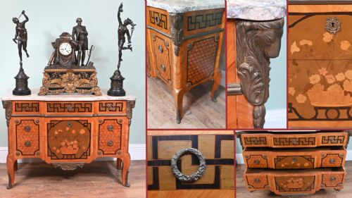 LOUIS XV COMMODE CHEST MARQUETRY INLAY 1880 - ADDITIONAL PHOTO 16