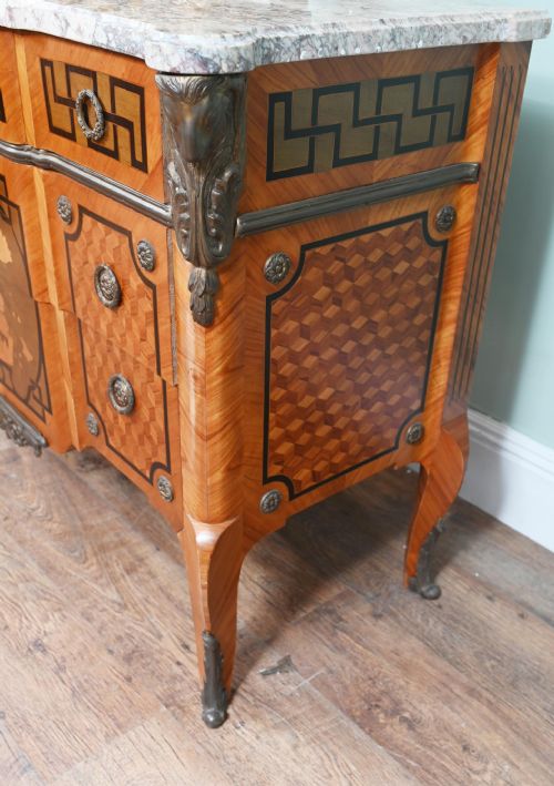 LOUIS XV COMMODE CHEST MARQUETRY INLAY 1880 - ADDITIONAL PHOTO 6