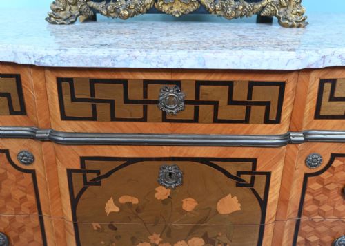 LOUIS XV COMMODE CHEST MARQUETRY INLAY 1880 - ADDITIONAL PHOTO 10