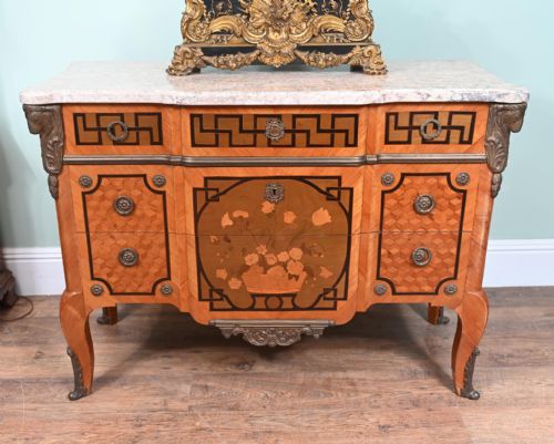 LOUIS XV COMMODE CHEST MARQUETRY INLAY 1880