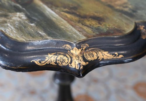 VICTORIAN PAINTED SIDE TABLE 1880 OSBOURNE HOUSE QUEEN VICTORIA - ADDITIONAL PHOTO 4