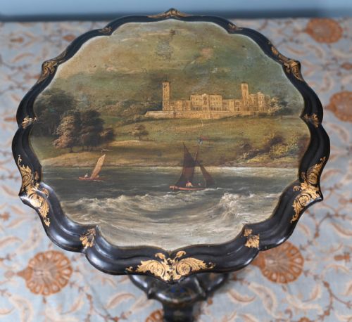 VICTORIAN PAINTED SIDE TABLE 1880 OSBOURNE HOUSE QUEEN VICTORIA - ADDITIONAL PHOTO 9