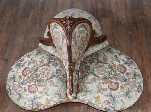 fig 2. Victorian Conversation Seat Gossip Couch 1880 Sofa