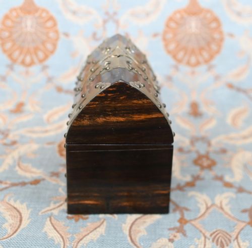 VICTORIAN STATIONARY BOX CORMANDEL BRASS LETTER CASKET 1890 - ADDITIONAL PHOTO 4