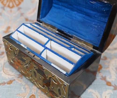 VICTORIAN STATIONARY BOX CORMANDEL BRASS LETTER CASKET 1890 - ADDITIONAL PHOTO 5