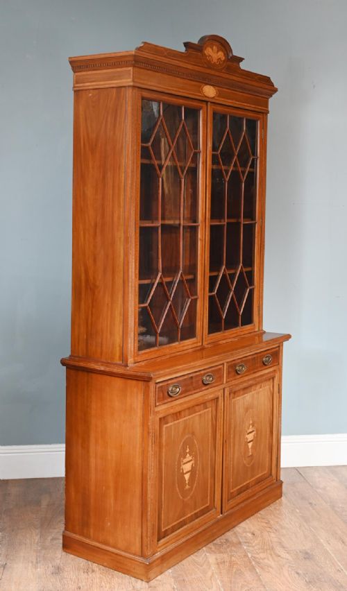 EDWARDIAN BOOKCASE CABINET MAHOGANY HEPPLEWHITE 1910 - ADDITIONAL PHOTO 6