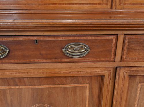 EDWARDIAN BOOKCASE CABINET MAHOGANY HEPPLEWHITE 1910 - ADDITIONAL PHOTO 9